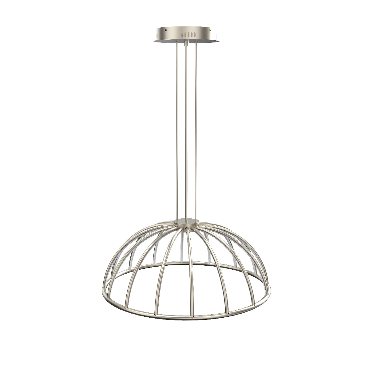 CGC PARAPLU 2 Hemisphere 60cm Satin Nickel LED Ceiling Pendant Light Chandelier