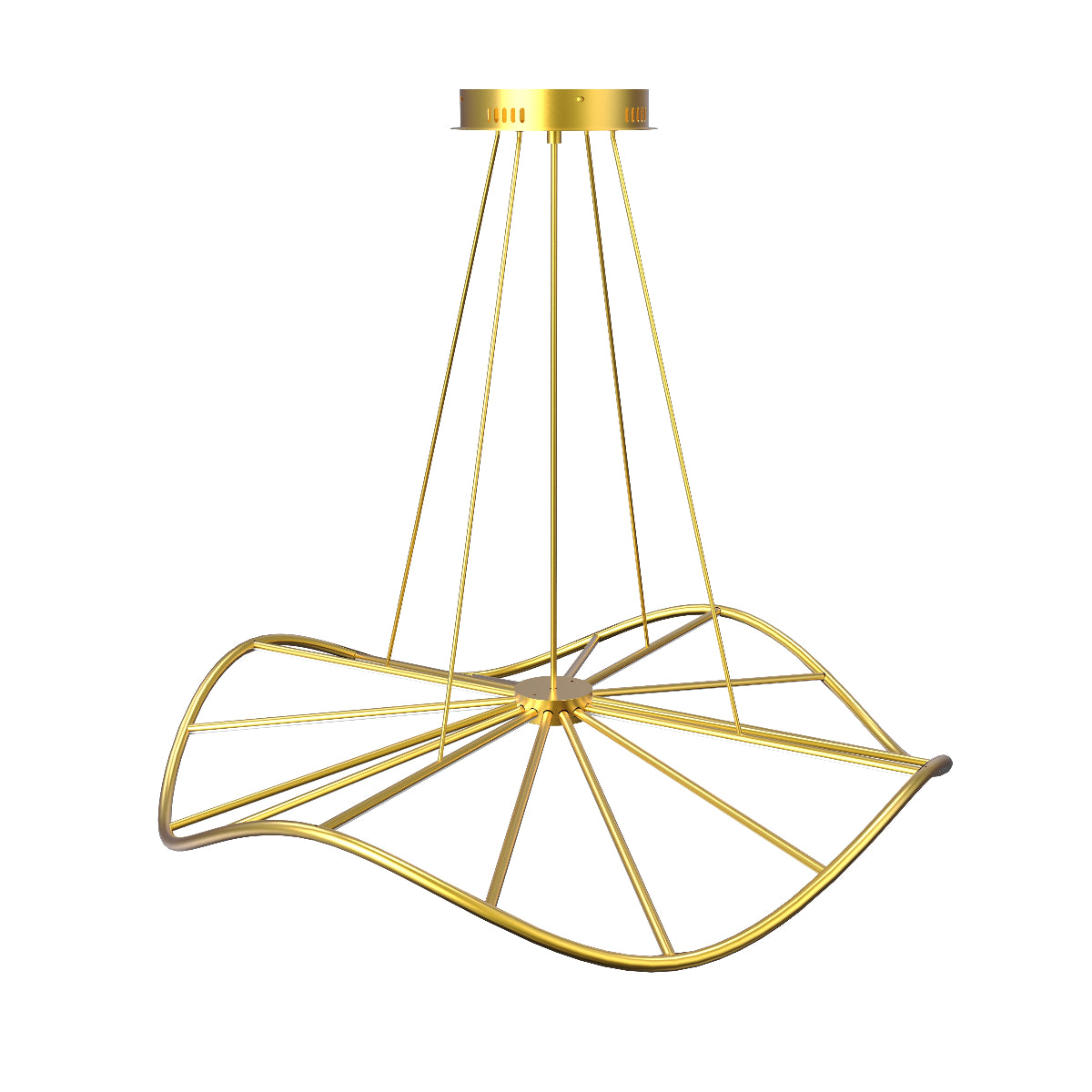 CGC PARAPLU 1 Wave 60cm Satin Gold LED Ceiling Pendant Light Chandelier