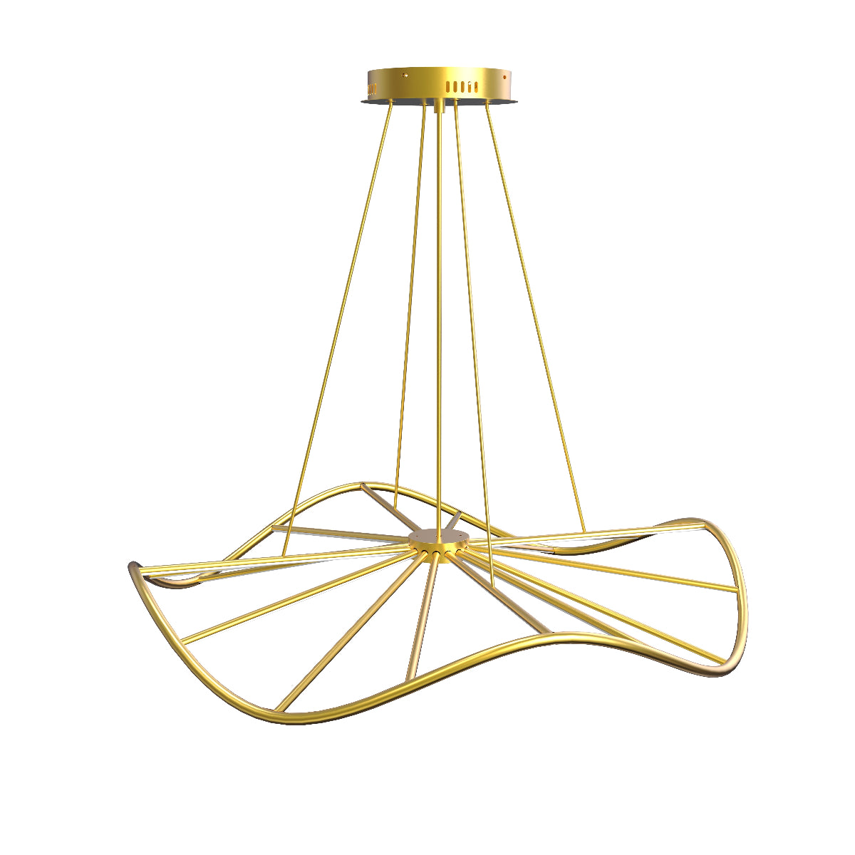 CGC PARAPLU 1 Wave 60cm Satin Gold LED Ceiling Pendant Light Chandelier