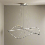 CGC PARAPLU 1 Wave 90cm Satin Nickel LED Ceiling Pendant Light Chandelier