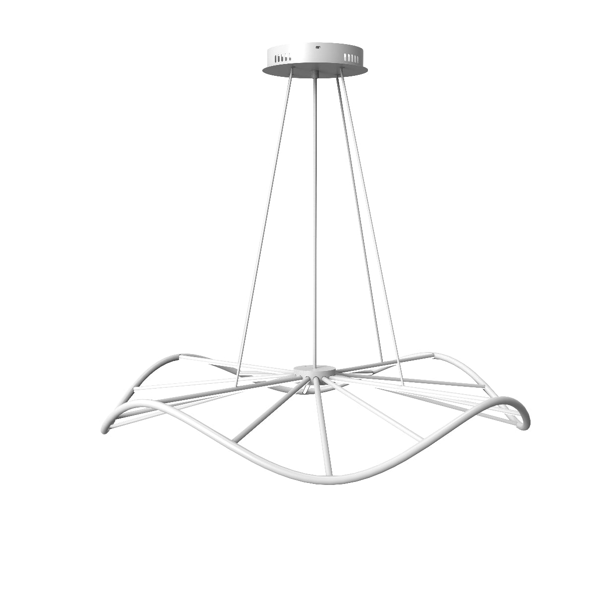 CGC PARAPLU 1 Wave 90cm White LED Ceiling Pendant Light Chandelier