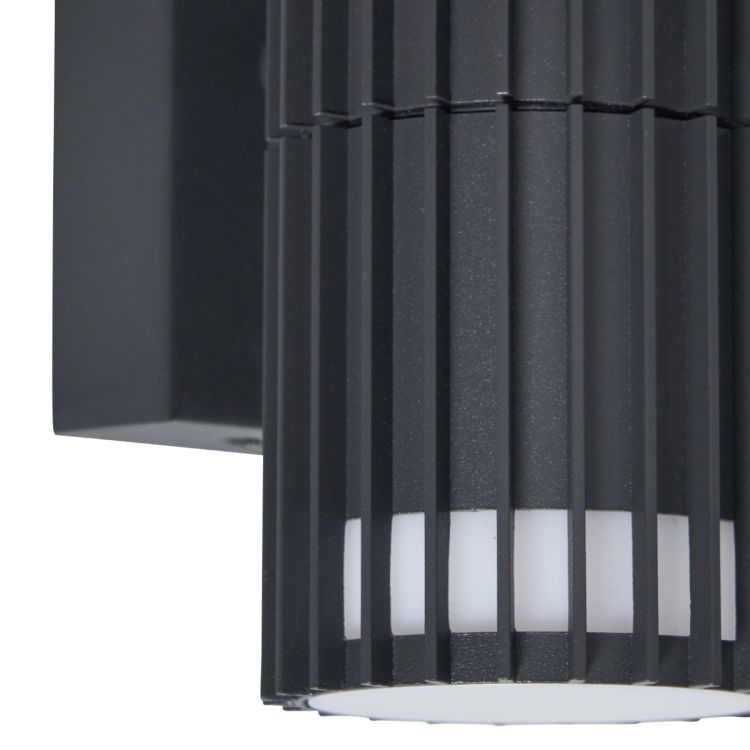 CGC LILLY Anthracite Dark Grey Ribbed GU10 Up & Down Outdoor Wall Light IP65