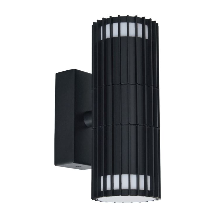 CGC LILLY Black Ribbed GU10 Up & Down Outdoor Wall Light IP65