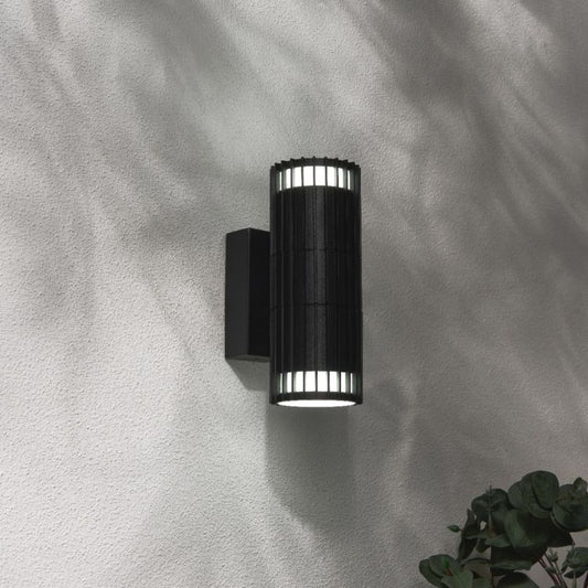 CGC LILLY Black Ribbed GU10 Up & Down Outdoor Wall Light IP65