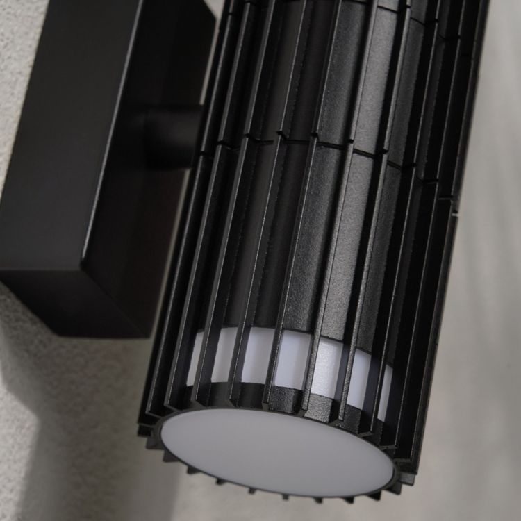 CGC LILLY Black Ribbed GU10 Up & Down Outdoor Wall Light IP65