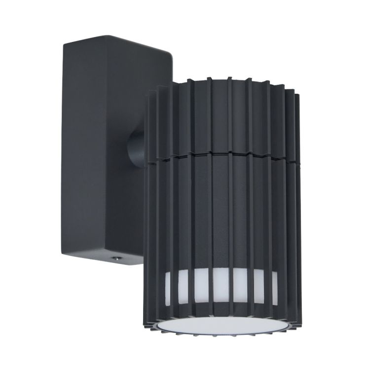 CGC LILLY Anthracite Dark Grey Ribbed GU10 Down Outdoor Wall Light IP65