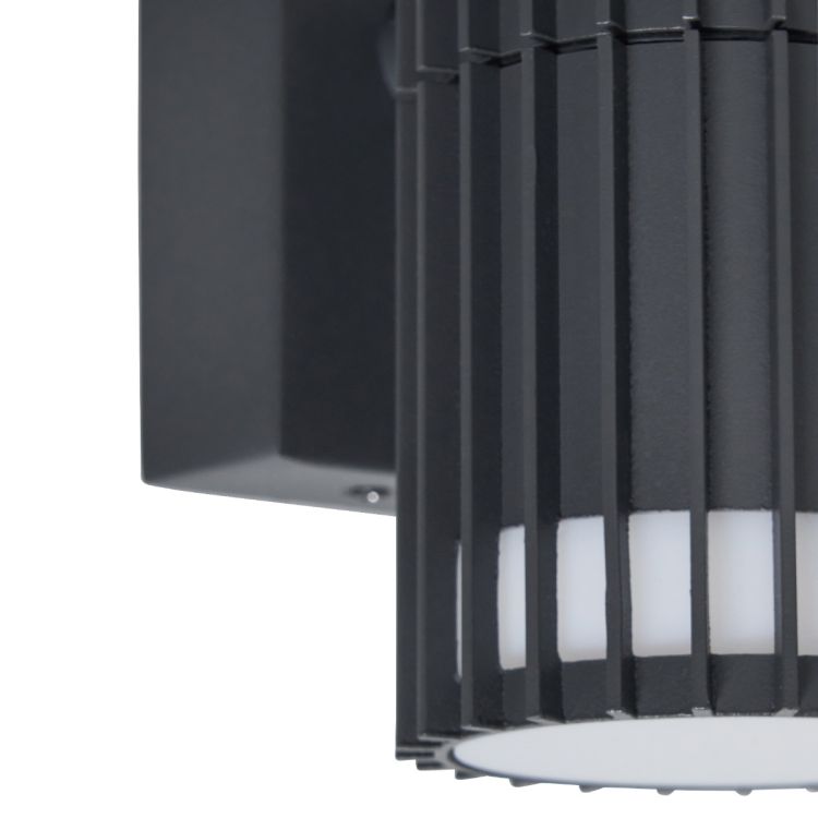 CGC LILLY Anthracite Dark Grey Ribbed GU10 Down Outdoor Wall Light IP65