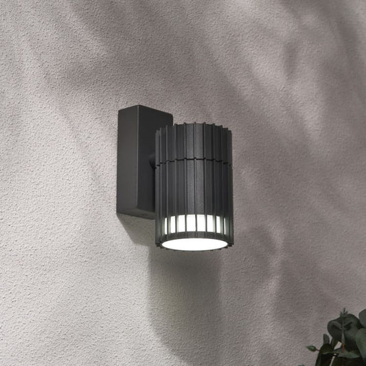 CGC LILLY Anthracite Dark Grey Ribbed GU10 Down Outdoor Wall Light IP65