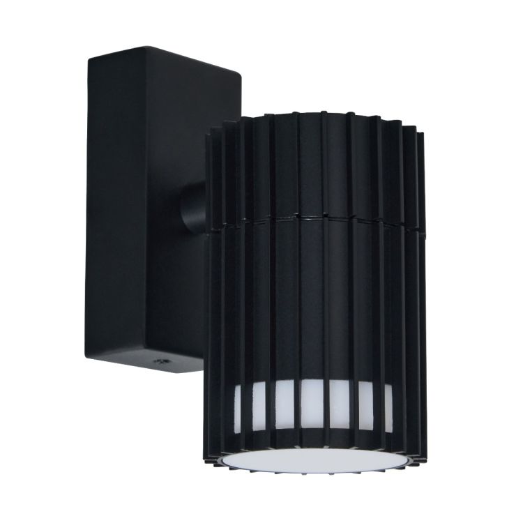 CGC LILLY Black Ribbed Down Outdoor Wall Light IP65