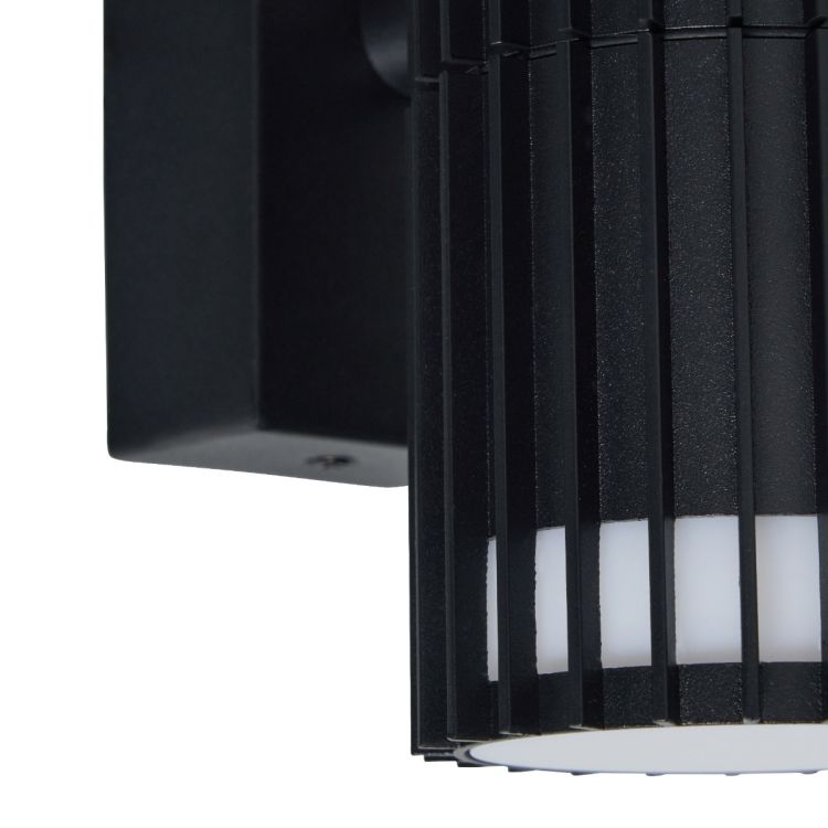 CGC LILLY Black Ribbed Down Outdoor Wall Light IP65