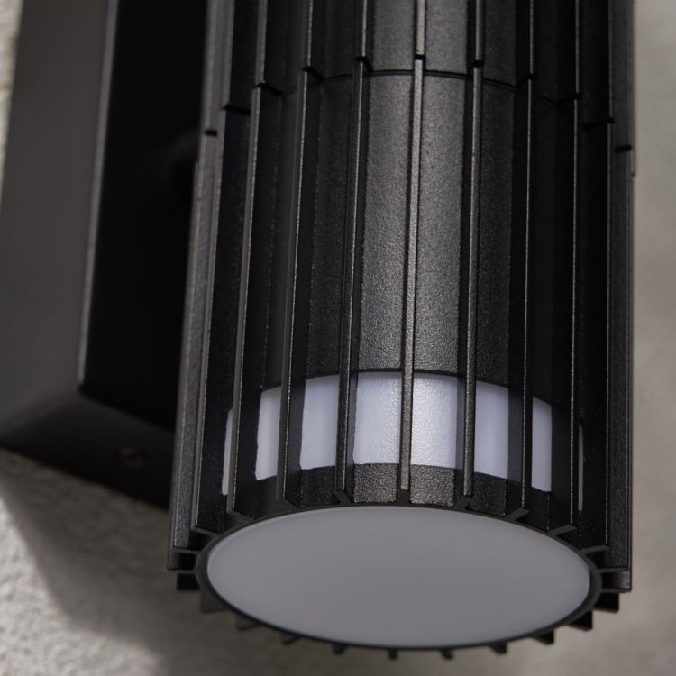 CGC LILLY Black Ribbed Down Outdoor Wall Light IP65