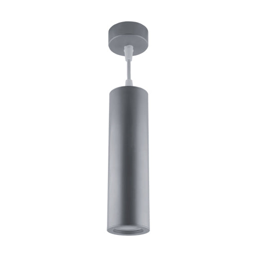 Our Elle silver adjustable cylinder pendant light the perfect addition to your interior lighting arrangements, finished in silver perfect for adding a modern pop of colour to your room. The sleek, modern design features a cylinder design and is complimented with a matching ceiling rose and cable.