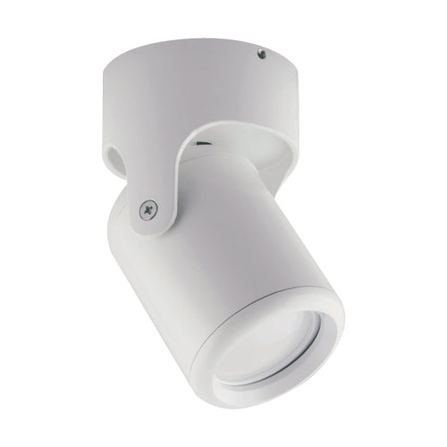 The white LED Fran spot light consists of a cylindrical spotlight, which can be tilted and adjusted on its own axis. The spotlight is attached to a circular base, which makes it equally suitable for mounting on walls and ceilings. Made of an aluminum body and powder coated white, this ceiling spot light design fits well into different spaces. Whether functional office or cosy home