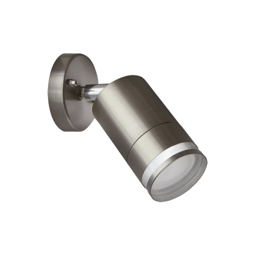 Our Cami stainless steel outdoor wall mounted adjustable cylinder outdoor light would look perfect in a modern or more traditional home design. Outside wall lights can provide atmospheric light in your garden, at the front door or on the terrace as well as a great security solution. It is designed for durability and longevity with its robust material producing a fully weatherproof and water resistant light fitting.