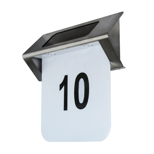 CGC JUNI Stainless Steel Solar Outdoor LED Wall Light With House Number