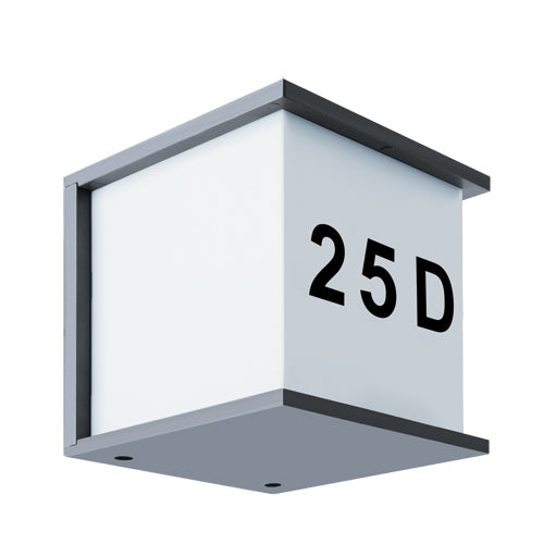 Close up of wall light. House number lights are mainly used to help guests, postal and parcel services, but also rescue services to find the right address. This stylish house number adds a real element of class and style to your front of house.