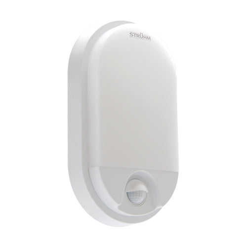 CGC LEAH White Opal Oval Outdoor Wall Light With PIR Motion Sensor