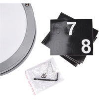 CGC STAX Round Grey LED Outdoor Wall Light Bulkhead with House Number Pack