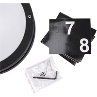 CGC STAX Round Black LED Outdoor Wall Light Bulkhead with House Number Pack