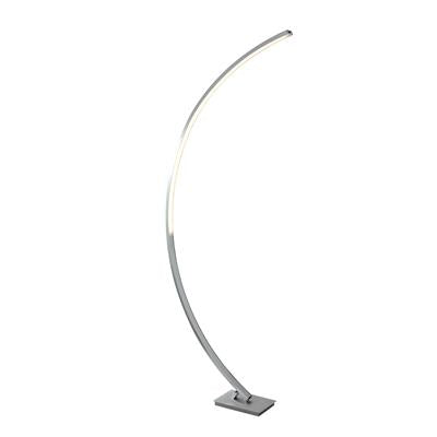 CGC COLTON LED Curved Floor Lamp - Satin Silver & Opal
