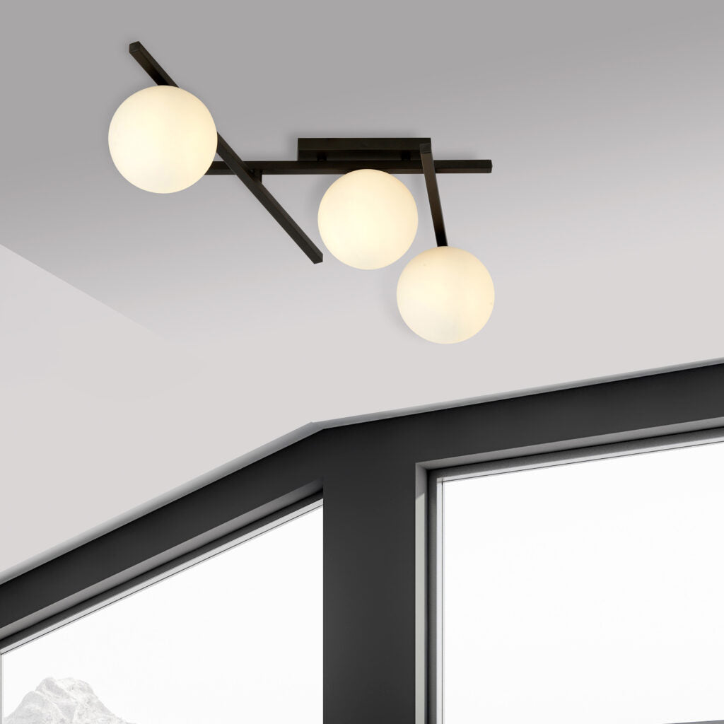 CGC SMART 3 BLACK/OPAL CEILING LAMP LIGHT