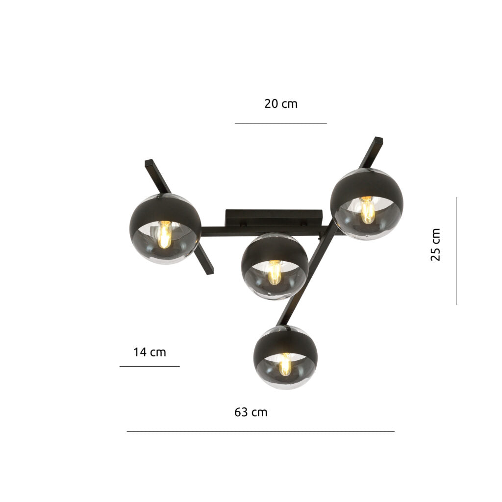 CGC SMART 4 BLACK/STRIPE CEILING LAMP LIGHT