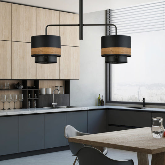 CGC ARIGATO 2 WOOD BLACK CHANDELIER LIGHT
