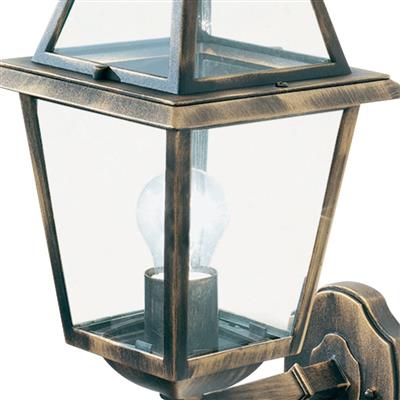 CGC ORLEANS Outdoor Wall Light - Black Gold, Clear Glass