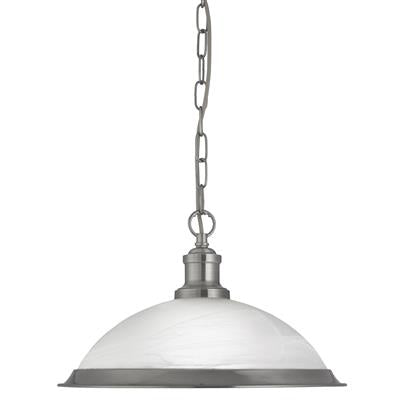 CGC BISTRO Ceiling Light - Satin Silver & Marble Glass