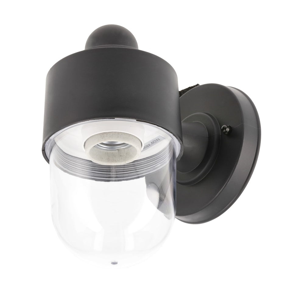 Our Veronica black wall light would look perfect in a modern or more traditional home design. Outside lights can provide atmospheric light in your garden, at the front door or on the terrace as well as a great security solution. It is designed for durability and longevity with its robust material producing a fully weatherproof and water resistant light fitting. This outdoor wall light comes in a black polycarbonate finish and projects a generous spread of illumination across your home or garden.