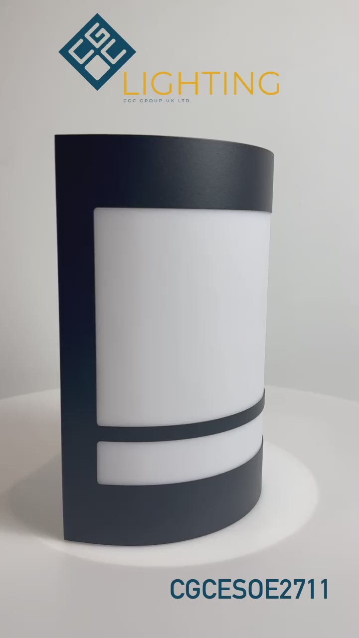 Load video: CGC KALA Black Stainless Steel Curved Outdoor Wall Light