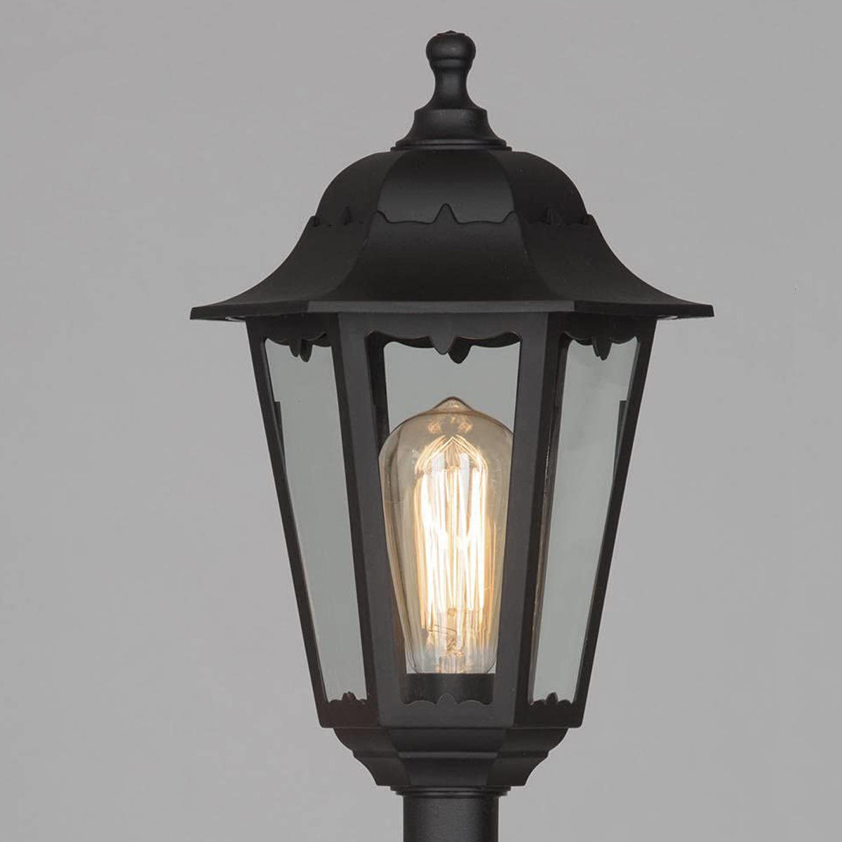 CGC BEATRICE 3 in 1 Black Vintage Lantern Post Pedestal Light
