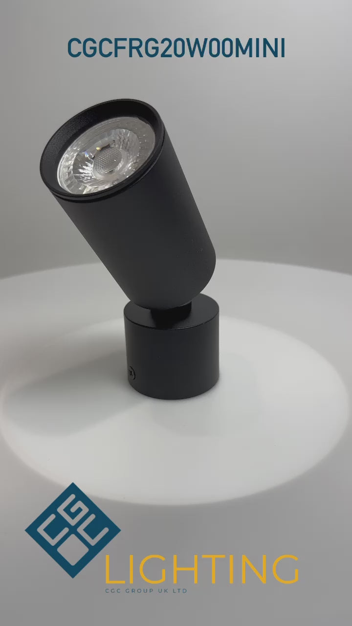 Load video: CGC WILLOW Black Cylinder Adjustable Spotlight