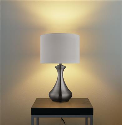 CGC TOUCH Table Lamp - Satin Silver & Fabric