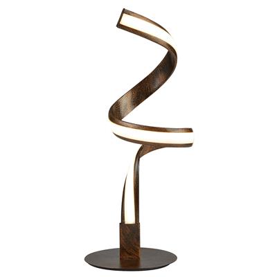 CGC RIBBON LED Twist Table Lamp - Rustic Black/Gold Metal & Opal