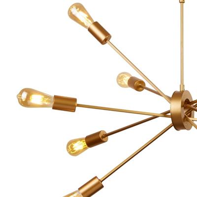 The Alpha 10 light pendant makes a real statement and boasts the best of modern design, presented in stunning matt gold and featuring 10 golden arms its sure to be the perfect finish to any entertaining space in your home. its steel construction also benefits from being height adjustable.