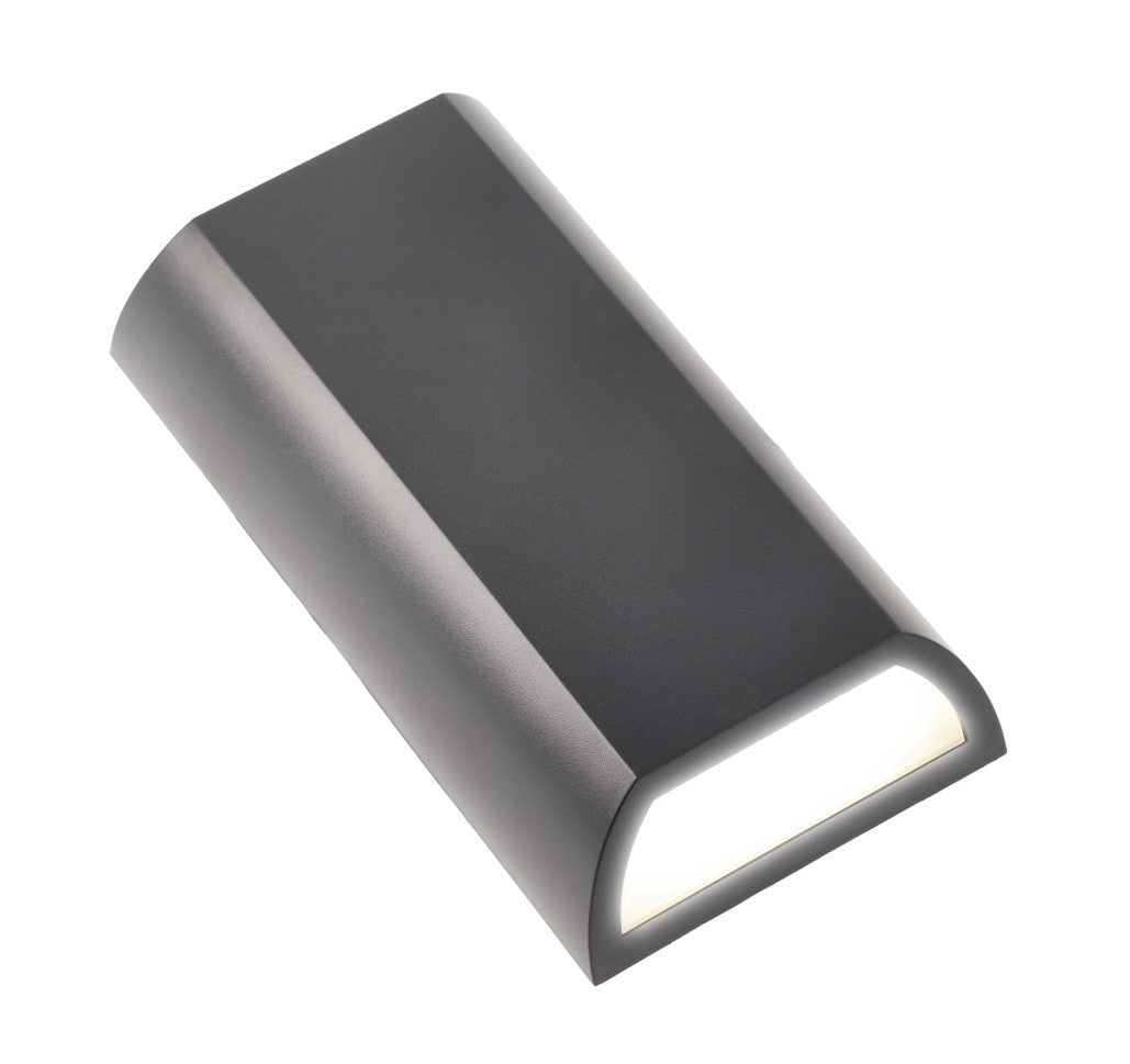 Come explore our premium-quality WILMA dark grey rectangular wall light by CGC! This outdoor wall light provides a double-sided lighting system, with a rectangular shape made of polycarbonate body, making it weather and rust-proof with opal diffusers.