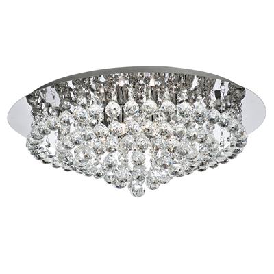 CGC HANNA Chrome & Clear Glass Flush Ceiling Light