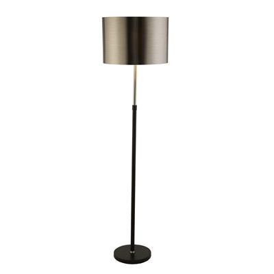 CGC RACHEL Floor Lamp - Black Metal, Satin Silver & Chrome Shade