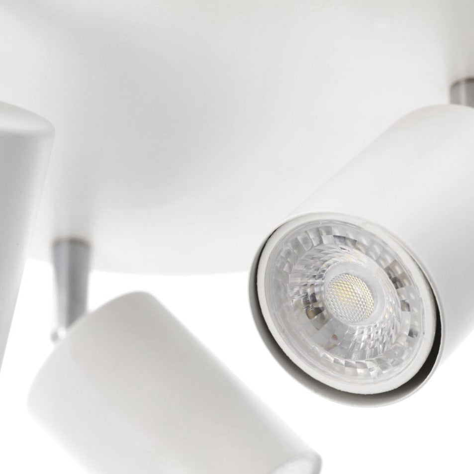 Light up your room with our Jack 3 Light Spotlight Plate, with 3 adjustable light heads allowing you to efficiently provide your space with personalised task lighting to resolve all your lighting needs. Finished in white, this retro inspired ceiling light adds a warm touch of colour to your room, creating the perfect accent lighting feature