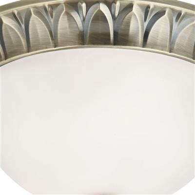CGC NAPLES Antique Brass with Frosted Glass Shade LED Flush Light