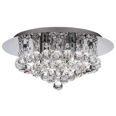 CGC HANNA Chrome & Crystal LED Bathroom Flush Ceiling Light