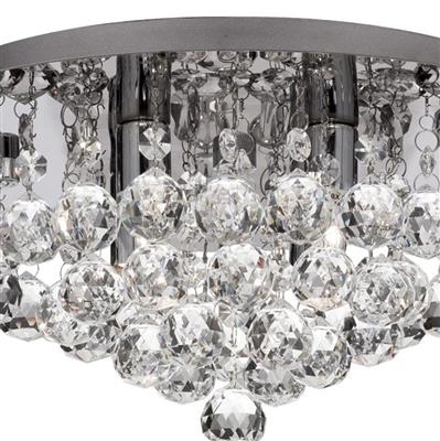 CGC HANNA Chrome & Crystal LED Bathroom Flush Ceiling Light