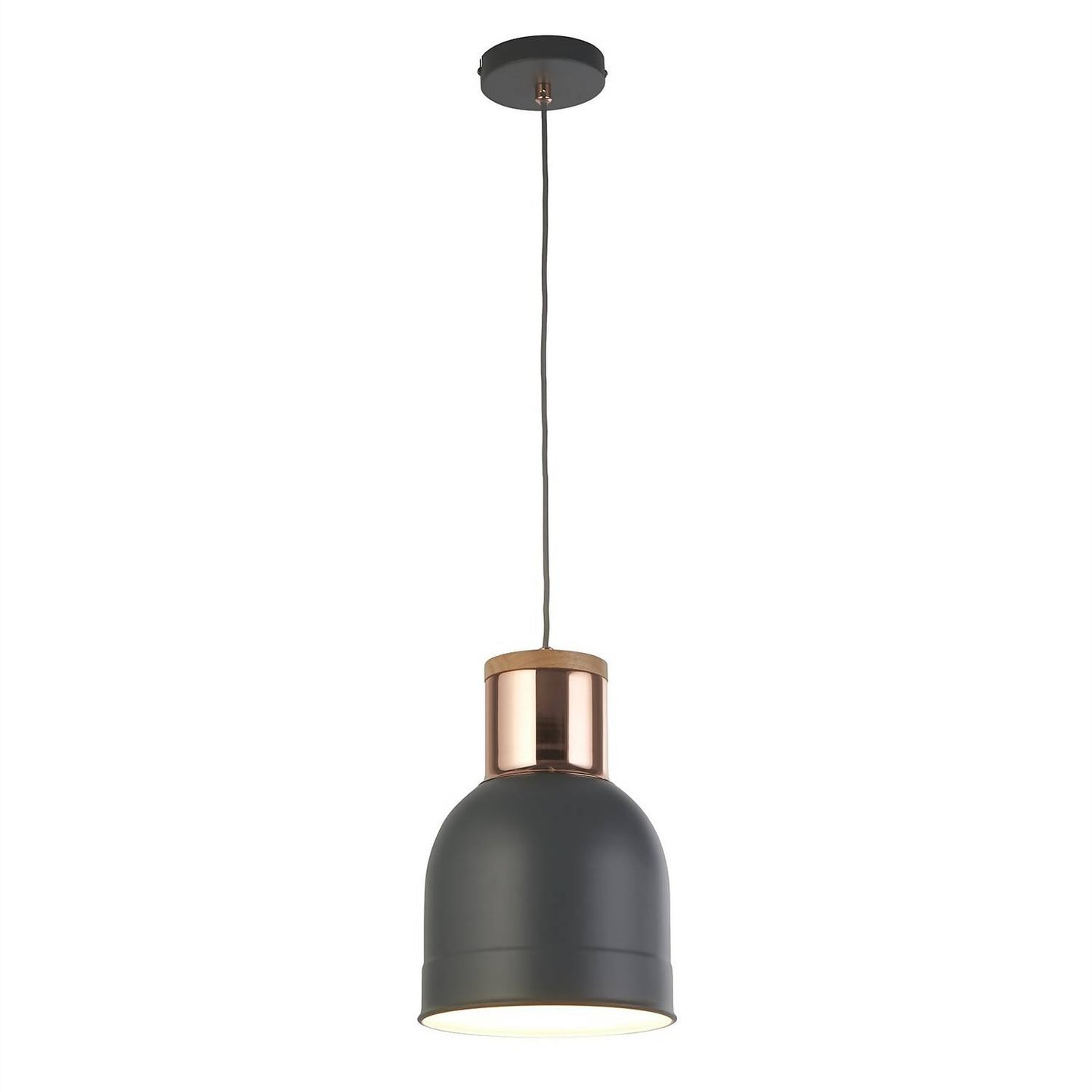 CGC SHELL Grey and Copper Pendant Ceiling Light Adjustable Height