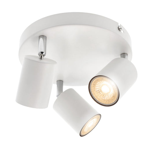 Light up your room with our Jack 3 Light Spotlight Plate, with 3 adjustable light heads allowing you to efficiently provide your space with personalised task lighting to resolve all your lighting needs. Finished in white, this retro inspired ceiling light adds a warm touch of colour to your room, creating the perfect accent lighting feature