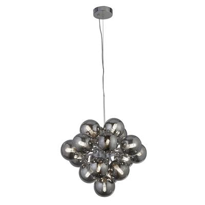 CGC BUBBLE 17Lt Ceiling Pendant - Chrome & Smoked Glass