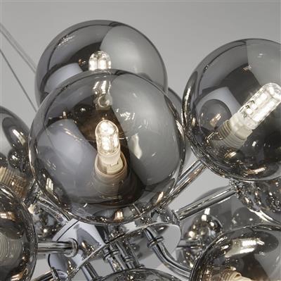 CGC BUBBLE 17Lt Ceiling Pendant - Chrome & Smoked Glass