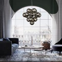 CGC BUBBLE 17Lt Ceiling Pendant - Chrome & Smoked Glass