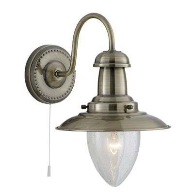 CGC FISHER Wall Light - Antique Brass & Seeded Glass