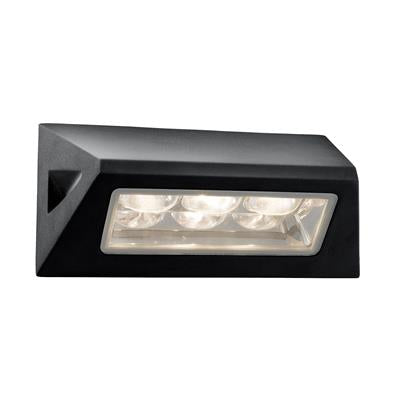 CGC PERU LED Outdoor Wall Light - Black with Glass Diffuser